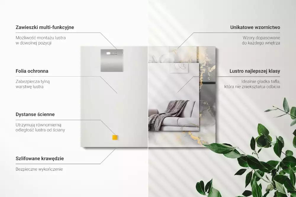 Miroir décoratif rectangulaire Art moderne abstrait