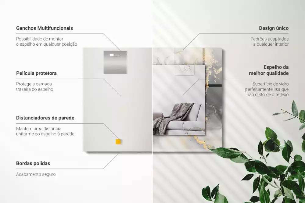 Miroir décoratif rectangulaire Art moderne abstrait