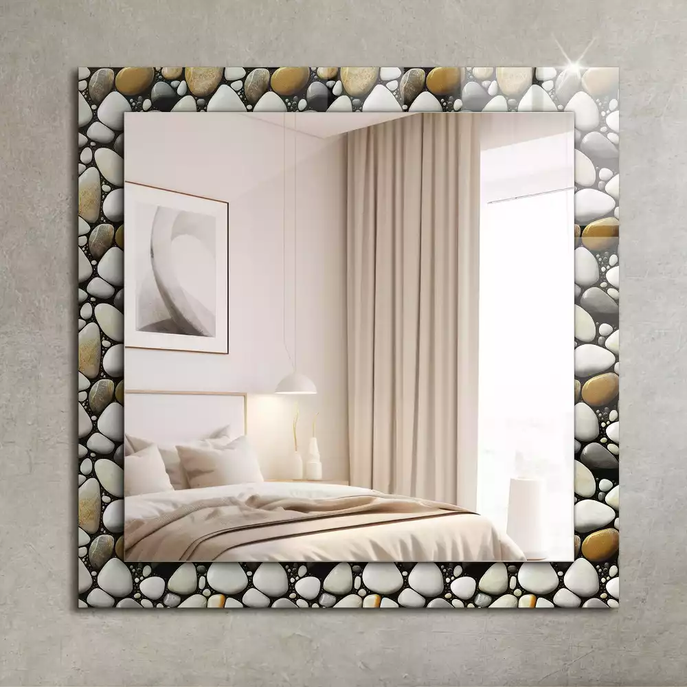 Miroir avec imprimé rectangulaire Motif pierres texture