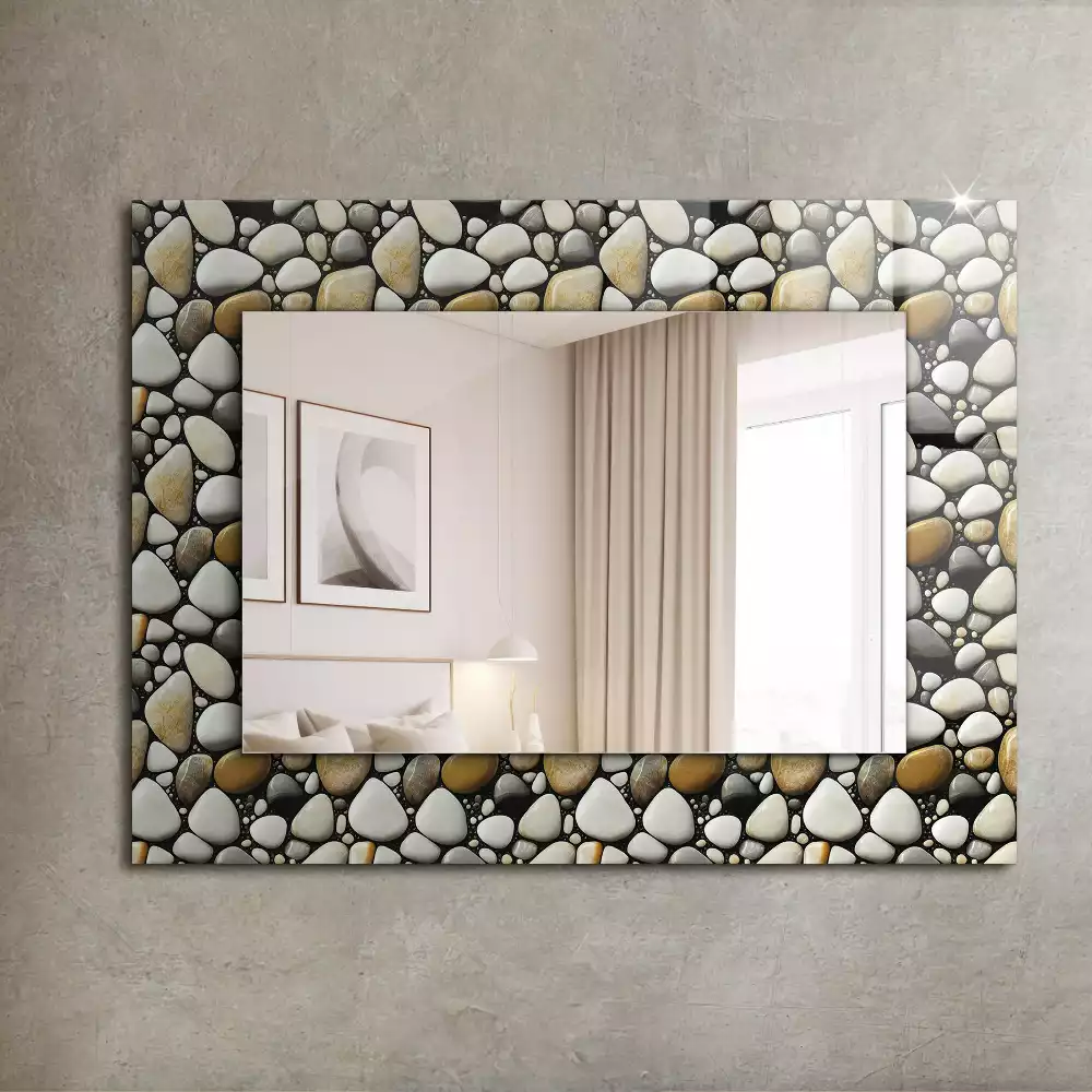 Miroir avec imprimé rectangulaire Motif pierres texture