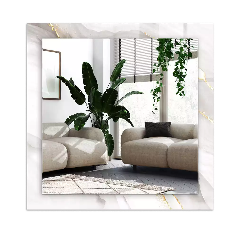Miroir avec imprimé décoratif rectangulaire Marbre gris