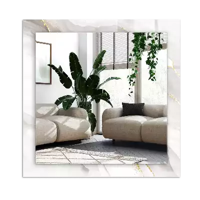 Miroir avec imprimé décoratif rectangulaire Marbre gris