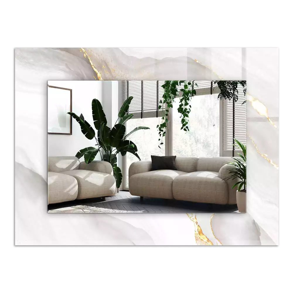 Miroir avec imprimé décoratif rectangulaire Marbre gris