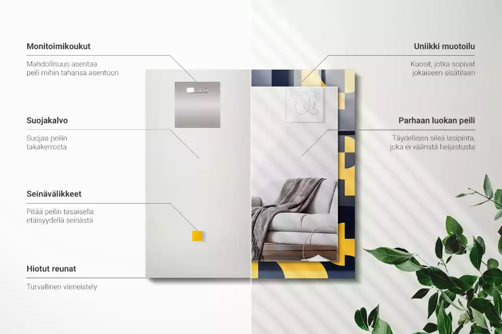 Miroir décoratif rectangulaire Motif géométrique abstrait