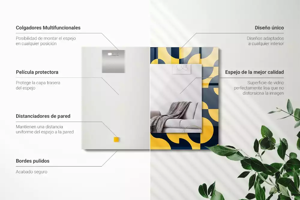 Miroir décoratif rectangulaire Motif géométrique abstrait