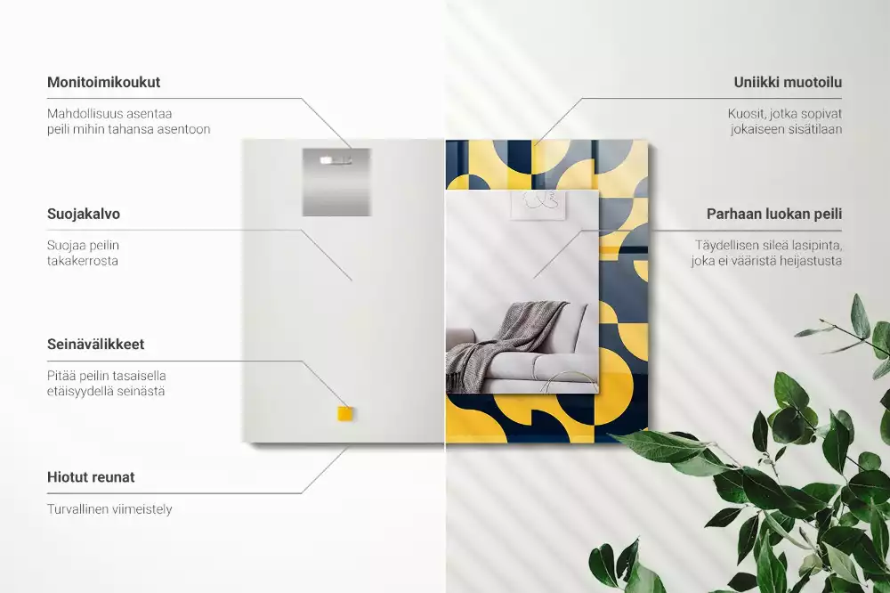 Miroir décoratif rectangulaire Motif géométrique abstrait