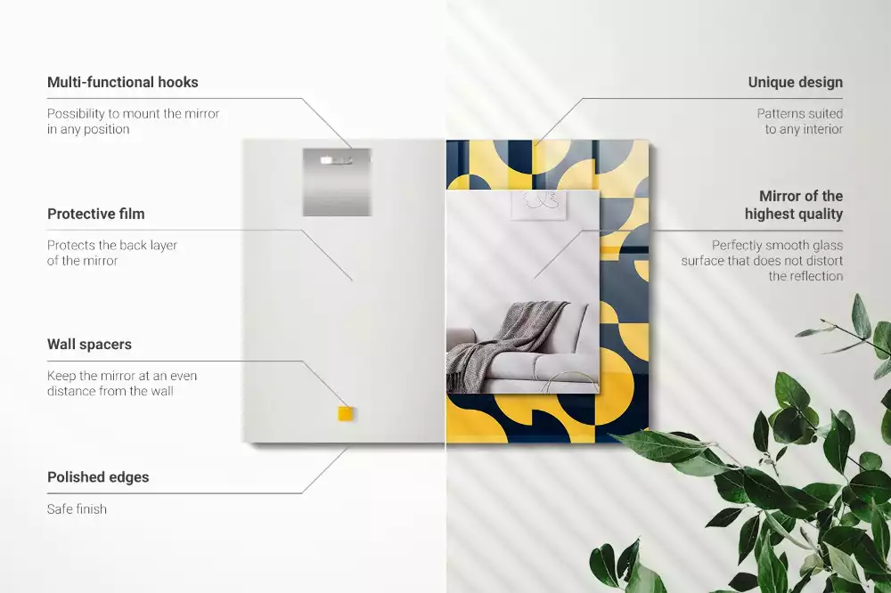 Miroir décoratif rectangulaire Motif géométrique abstrait