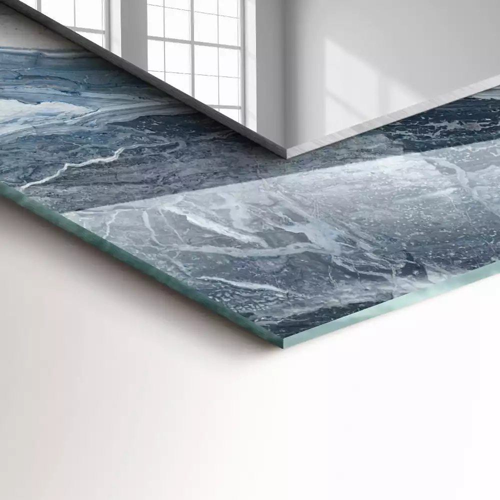 Miroir avec imprimé rectangulaire Marbre en nuances