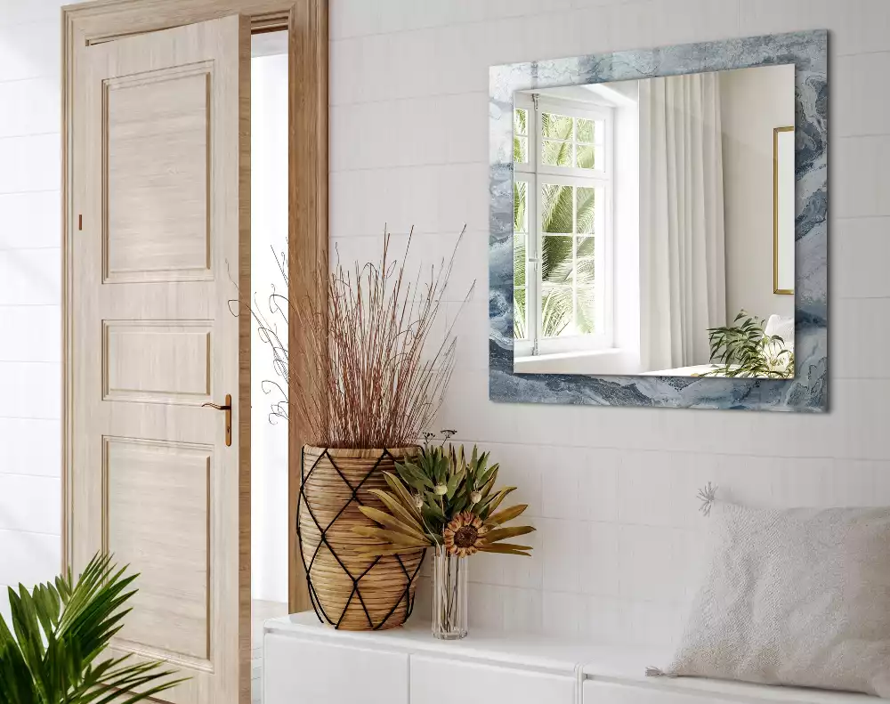 Miroir avec imprimé rectangulaire Marbre en nuances