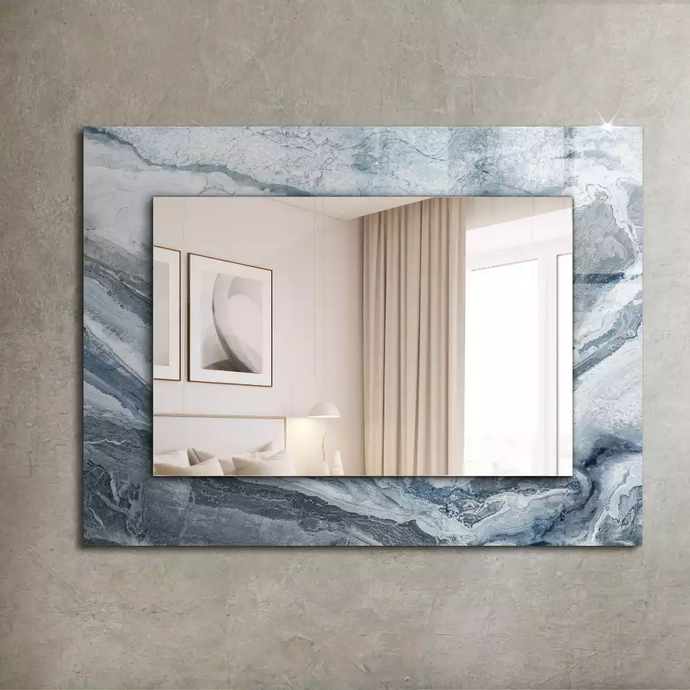 Miroir avec imprimé rectangulaire Marbre en nuances