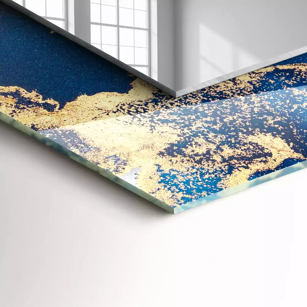 Miroir avec imprimé décoratif rectangulaire Art plastique abstrait