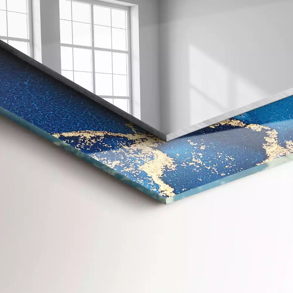 Miroir avec imprimé décoratif rectangulaire Art plastique abstrait