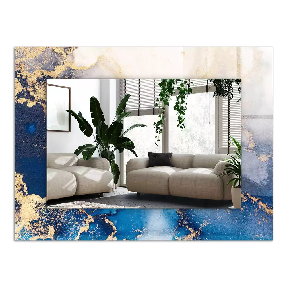 Miroir avec imprimé décoratif rectangulaire Art plastique abstrait