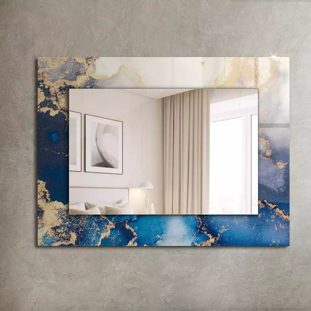 Miroir avec imprimé décoratif rectangulaire Art plastique abstrait