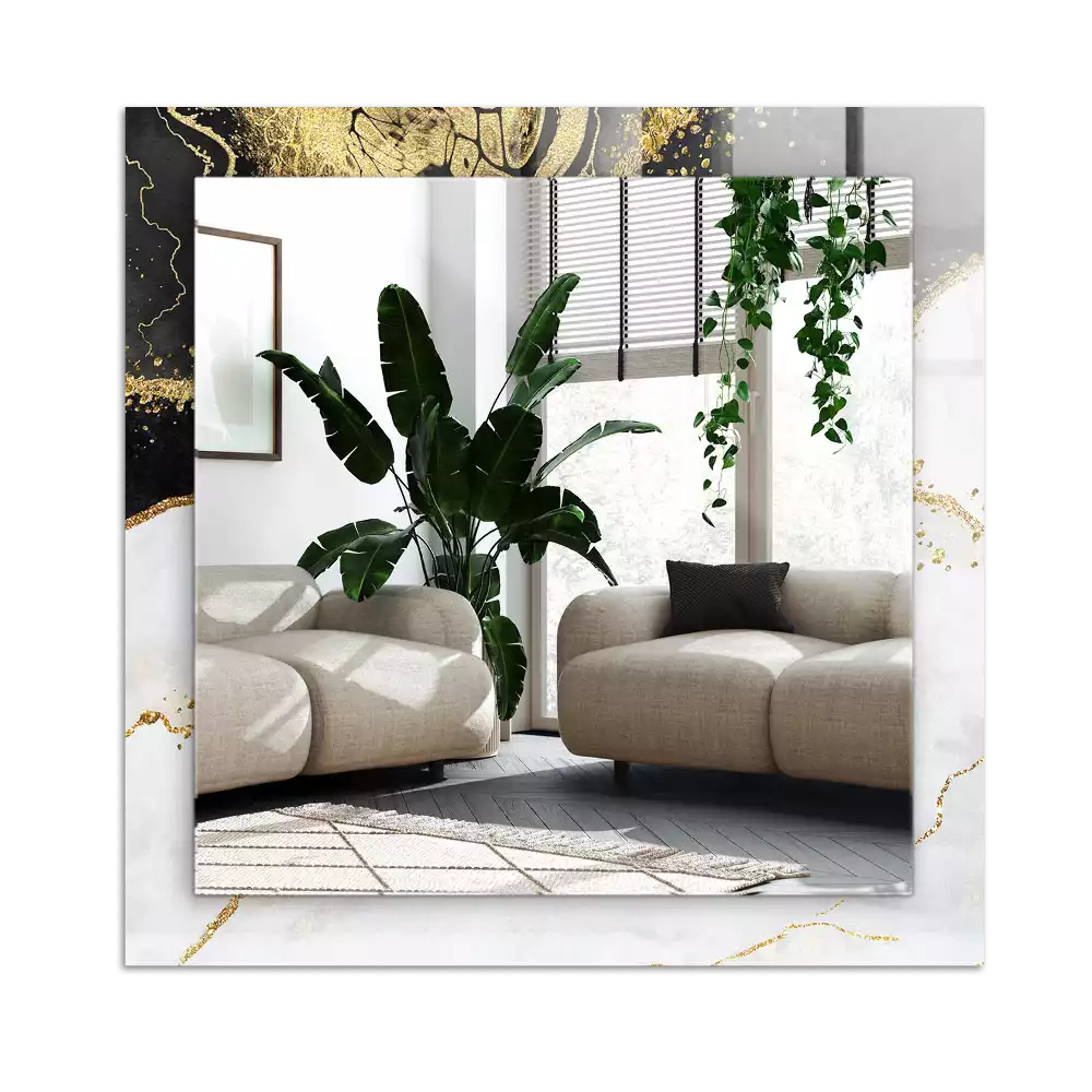 Miroir décoratif rectangulaire Art abstrait doré