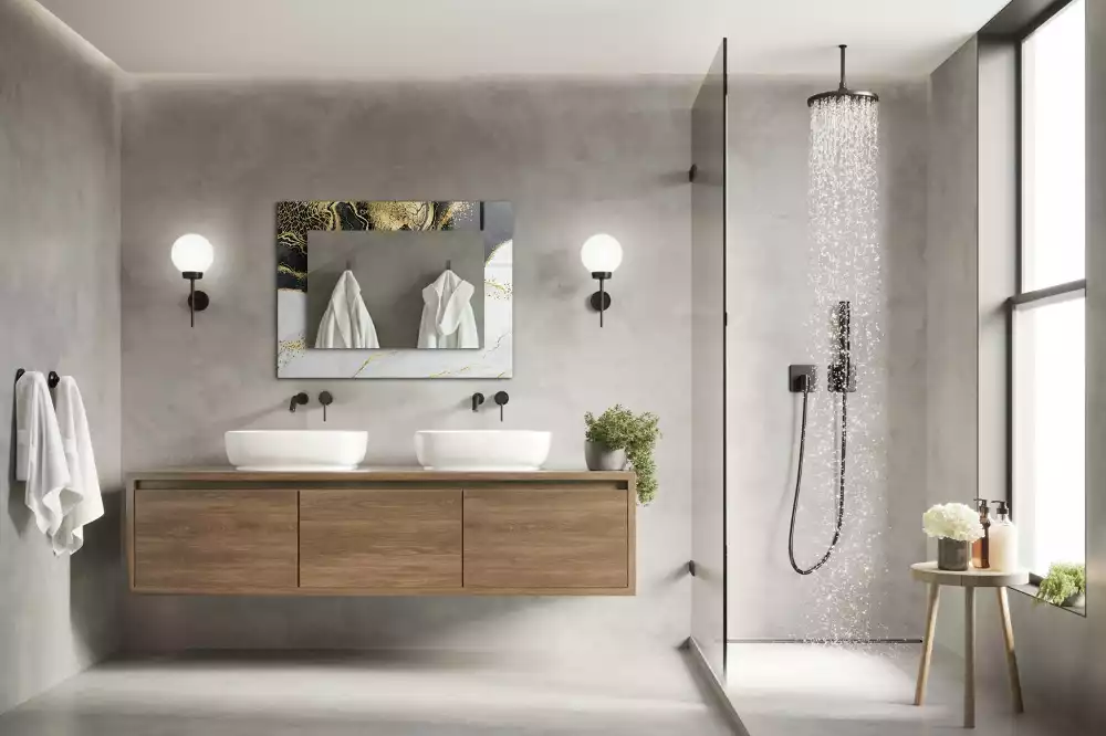 Miroir décoratif rectangulaire Art abstrait doré