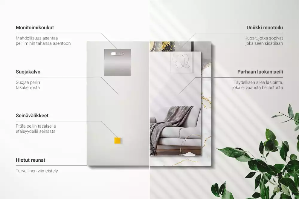 Miroir décoratif rectangulaire Art abstrait doré