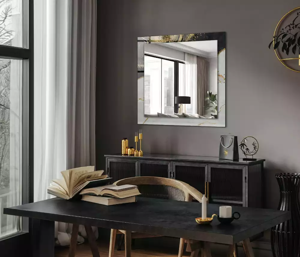 Miroir décoratif rectangulaire Art abstrait doré