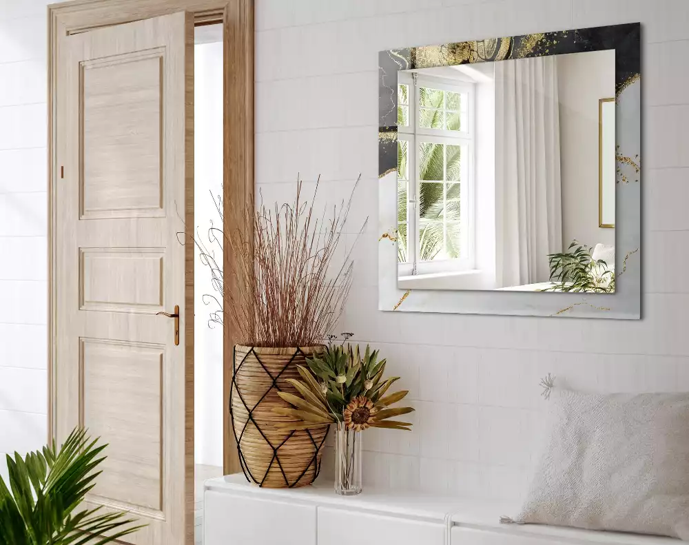 Miroir décoratif rectangulaire Art abstrait doré