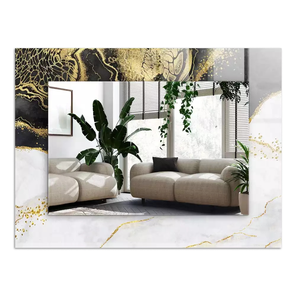 Miroir décoratif rectangulaire Art abstrait doré