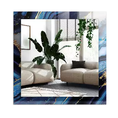 Miroir avec imprimé décoratif rectangulaire Art abstrait marbre