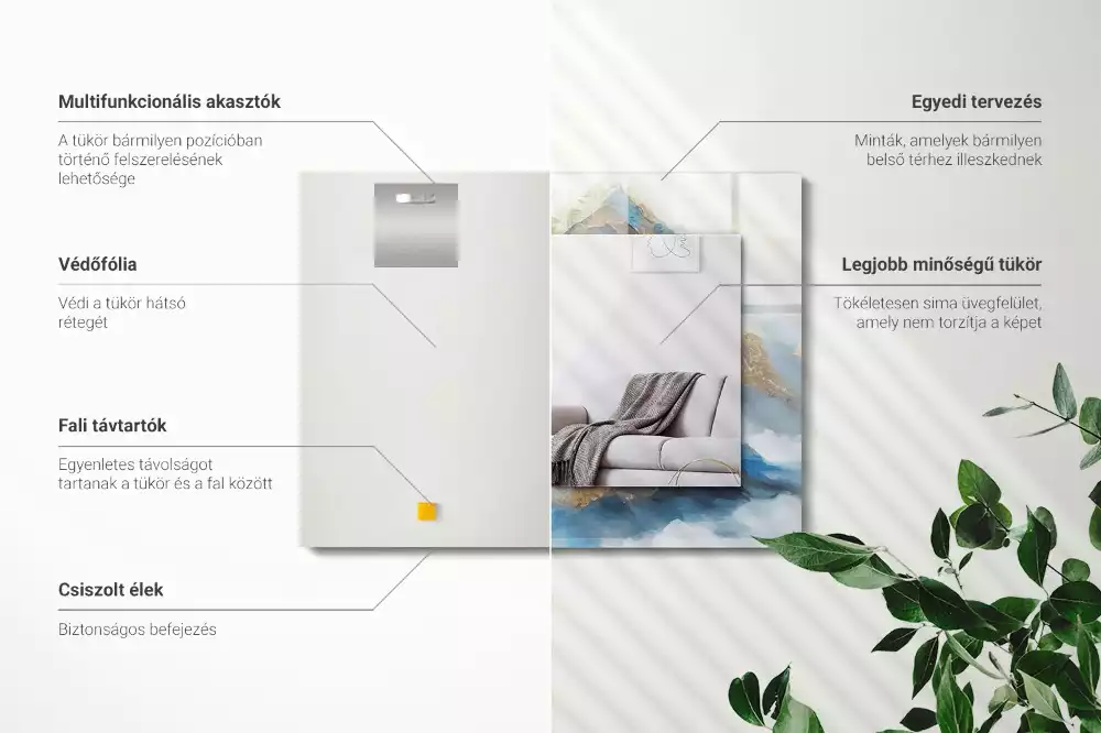 Miroir décoratif rectangulaire Montagnes dans la brume