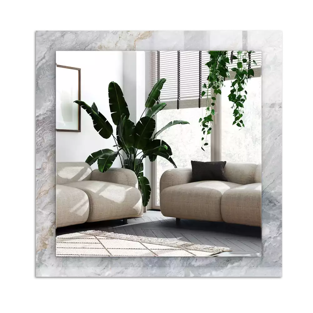 Miroir avec imprimé rectangulaire Marbre veiné gris