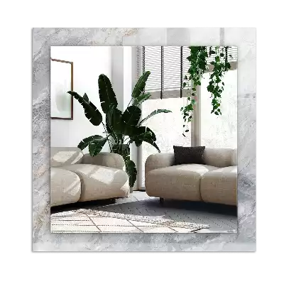Miroir avec imprimé rectangulaire Marbre veiné gris