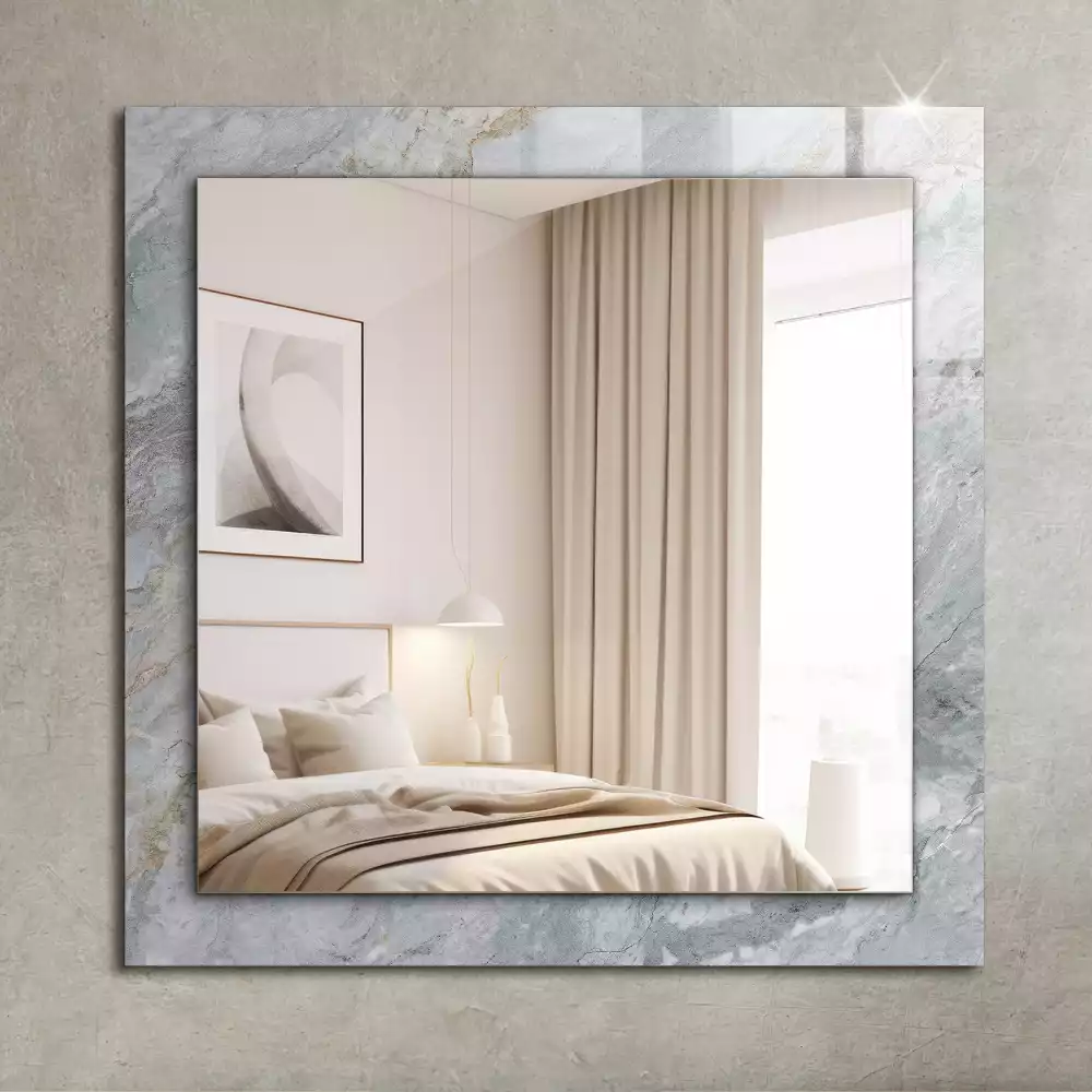 Miroir avec imprimé rectangulaire Marbre veiné gris