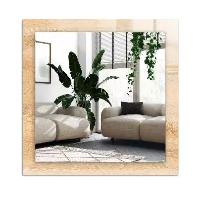 Miroir décoratif rectangulaire Texture bois planches
