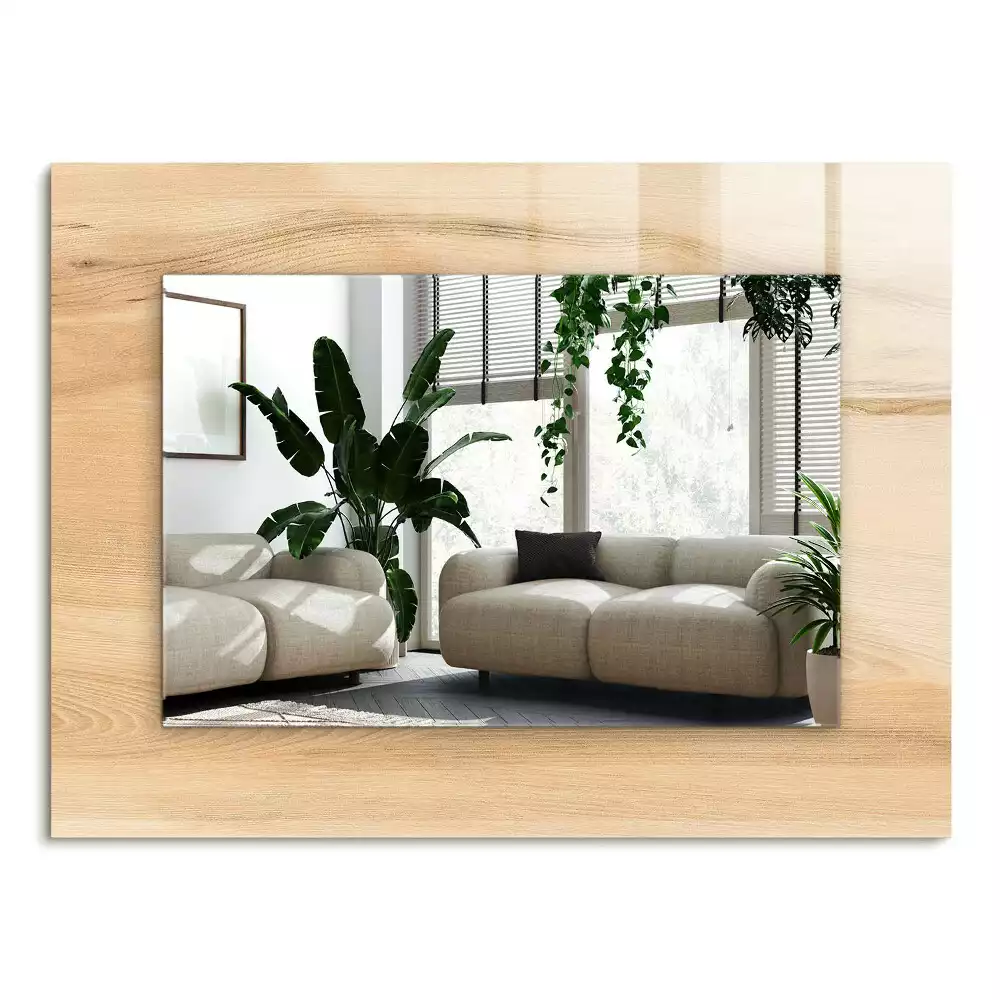 Miroir décoratif rectangulaire Texture bois planches