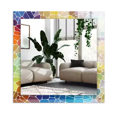 Miroir avec imprimé rectangulaire Mosaïque abstraite colorée