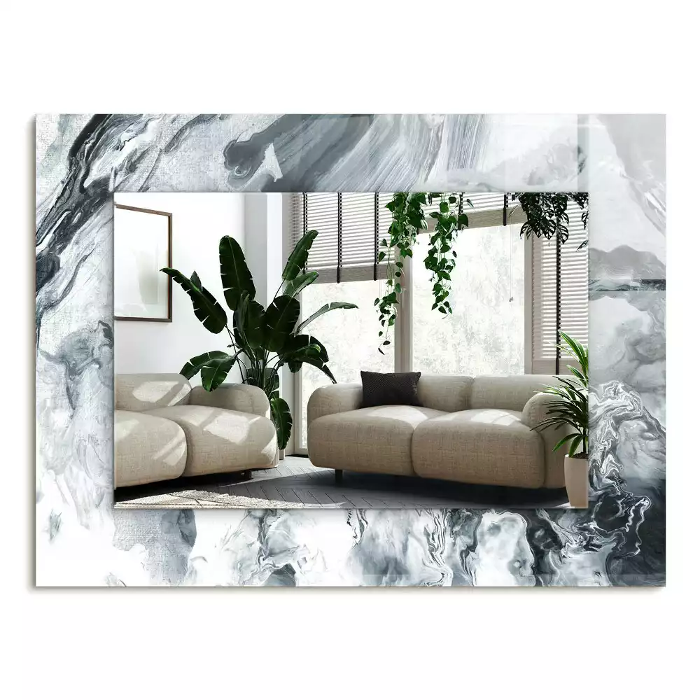 Miroir avec imprimé décoratif rectangulaire Composition picturale abstraite