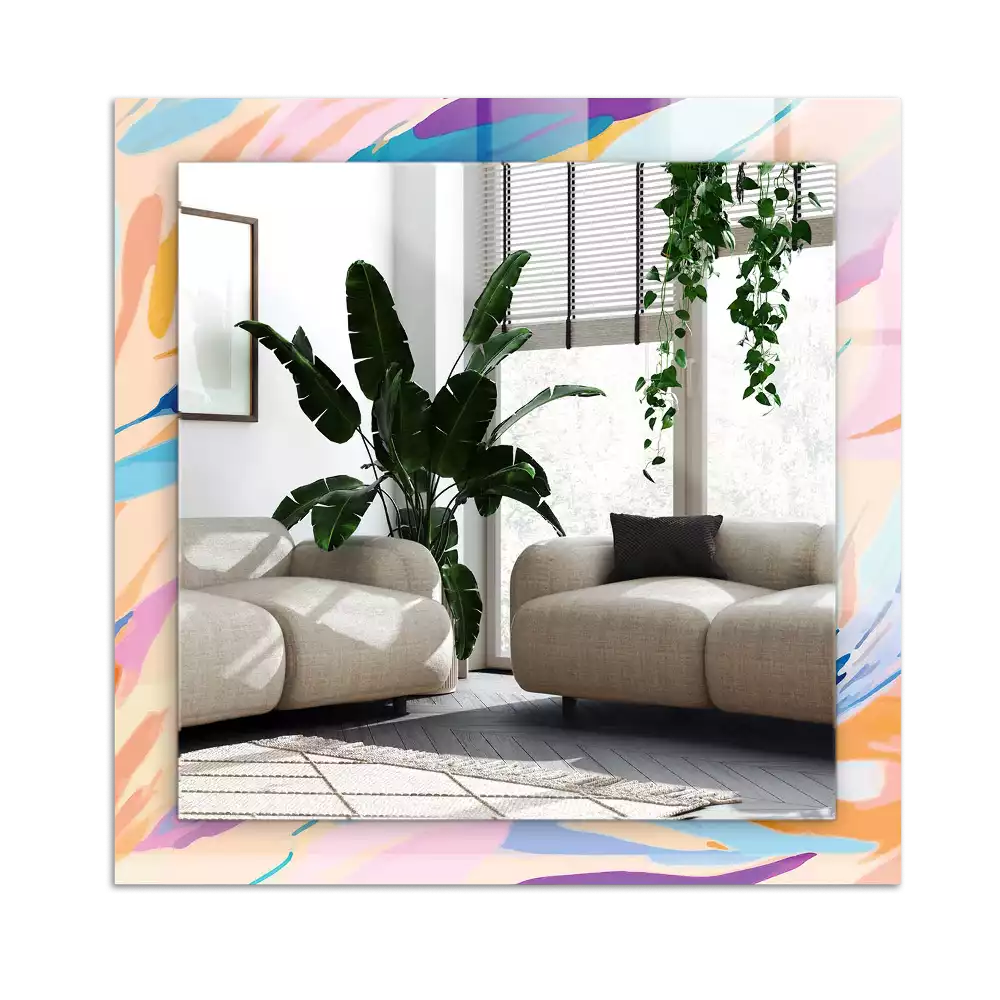 Miroir décoratif rectangulaire Coups de pinceau colorés abstraits
