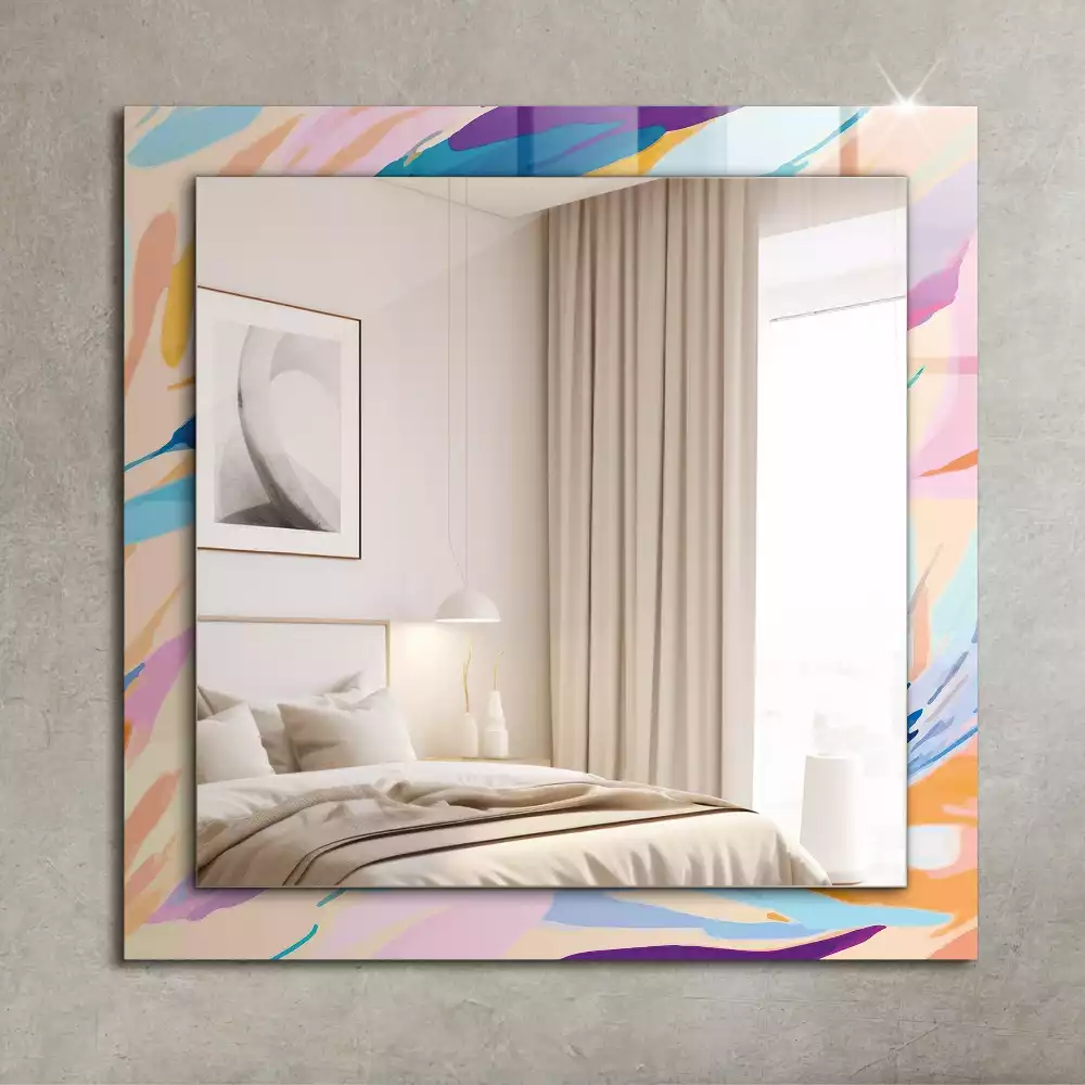 Miroir décoratif rectangulaire Coups de pinceau colorés abstraits