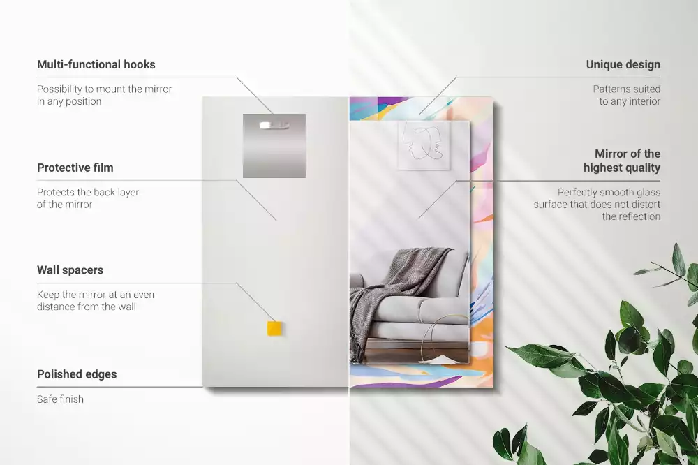 Miroir décoratif rectangulaire Coups de pinceau colorés abstraits