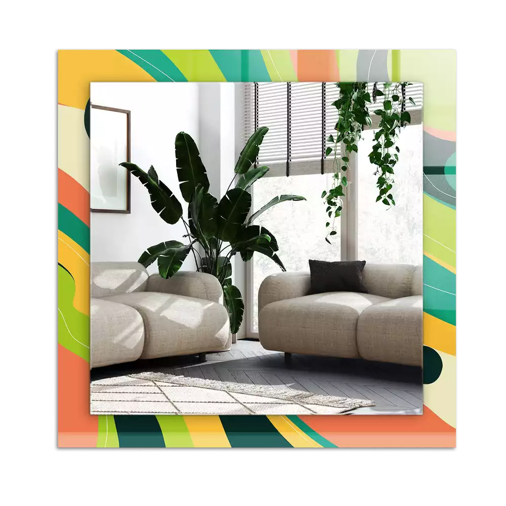 Miroir avec imprimé rectangulaire Motifs colorés abstraits