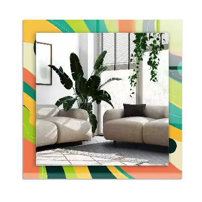 Miroir avec imprimé rectangulaire Motifs colorés abstraits