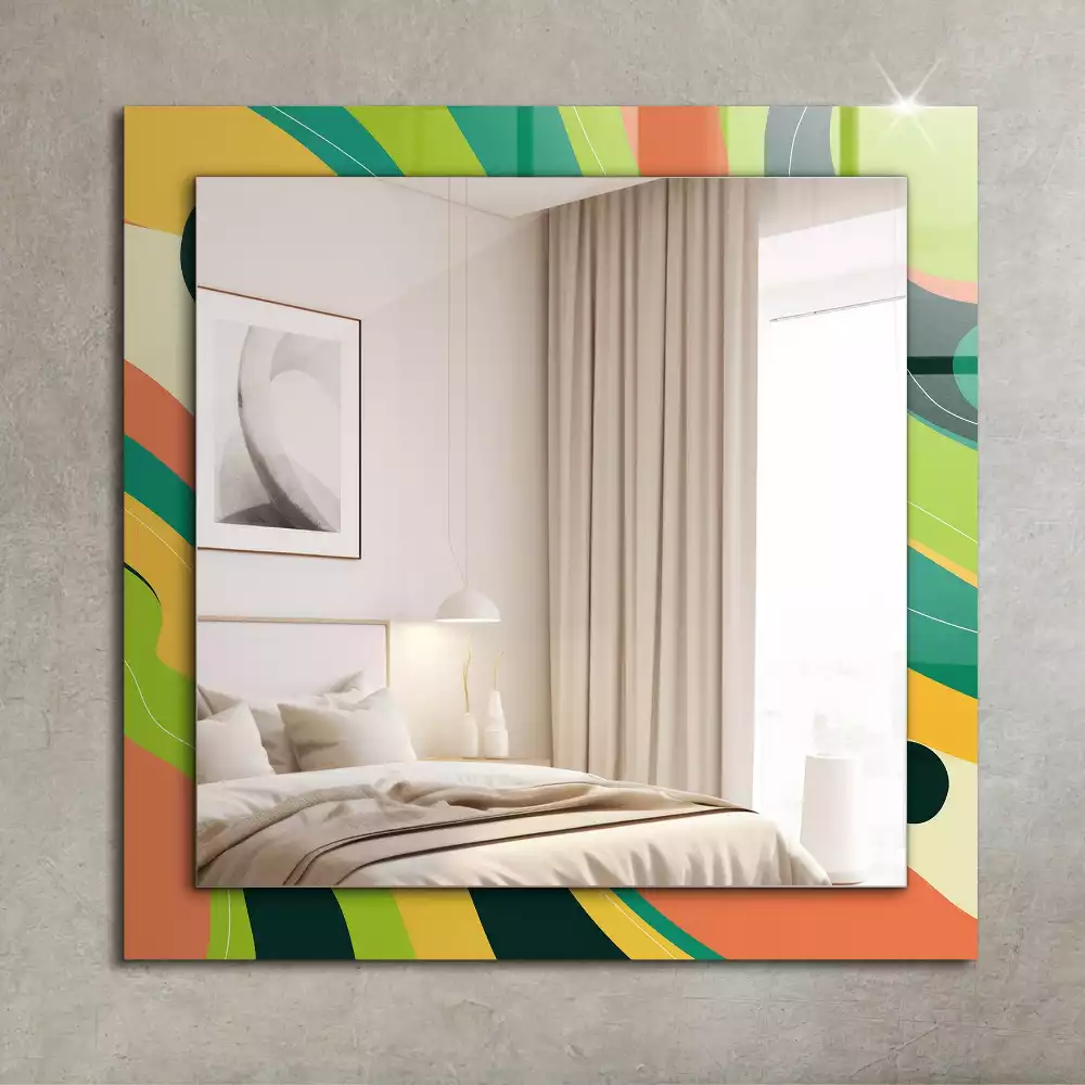 Miroir avec imprimé rectangulaire Motifs colorés abstraits