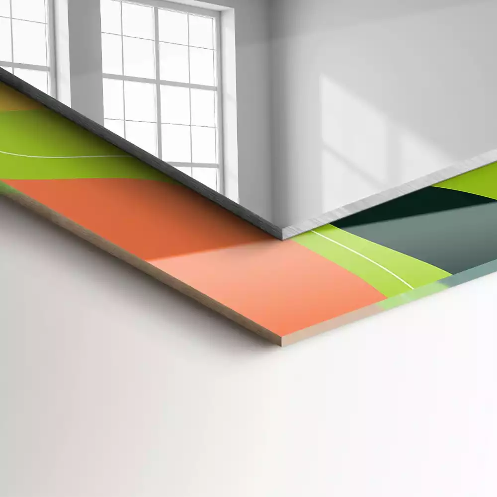 Miroir avec imprimé rectangulaire Motifs colorés abstraits