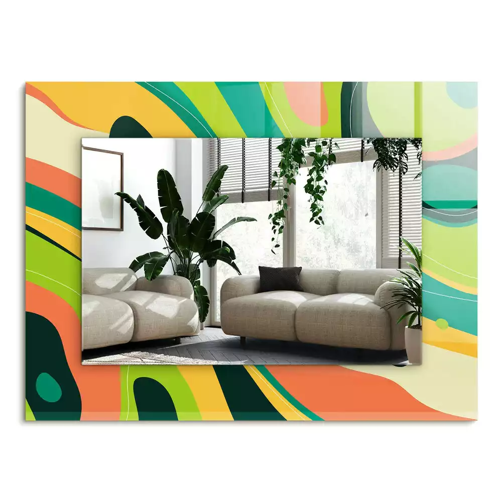 Miroir avec imprimé rectangulaire Motifs colorés abstraits