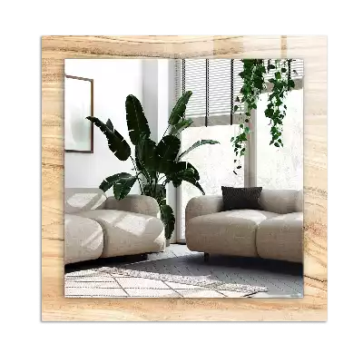 Miroir avec imprimé décoratif rectangulaire Texture bois cernes