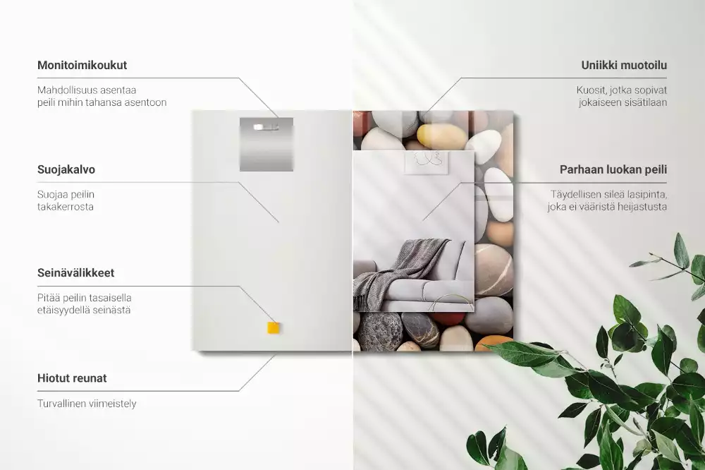 Miroir décoratif rectangulaire Pierres lisses colorées