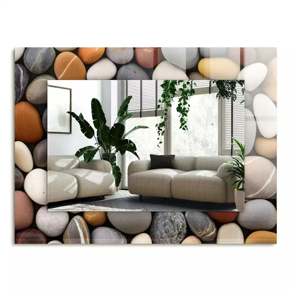 Miroir décoratif rectangulaire Pierres lisses colorées
