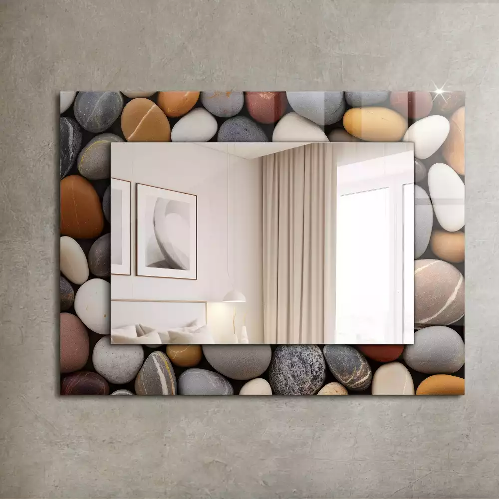 Miroir décoratif rectangulaire Pierres lisses colorées