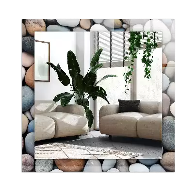 Miroir avec imprimé rectangulaire Pierres lisses colorées