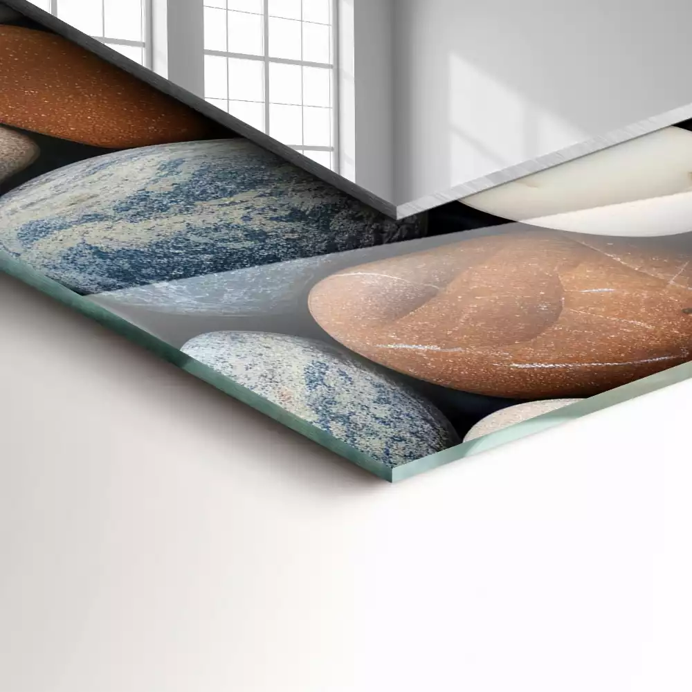 Miroir avec imprimé rectangulaire Pierres lisses colorées