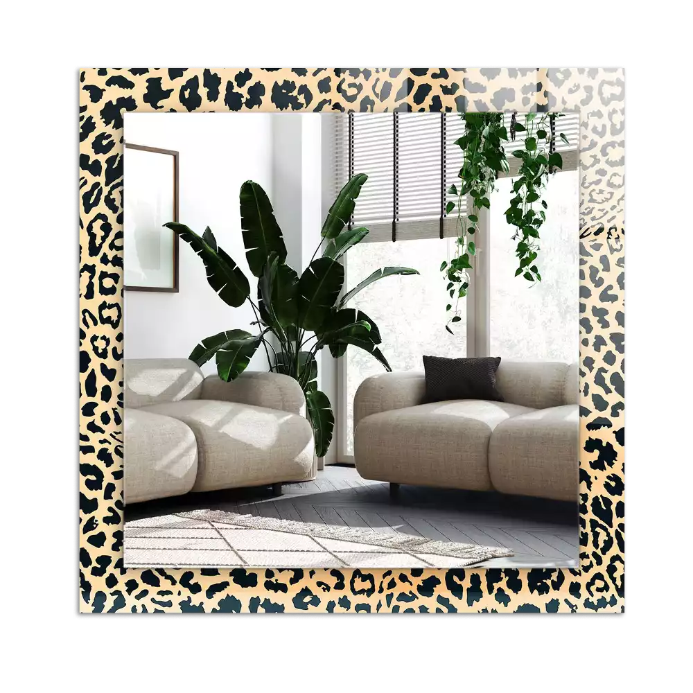 Miroir avec imprimé décoratif rectangulaire Motif léopard