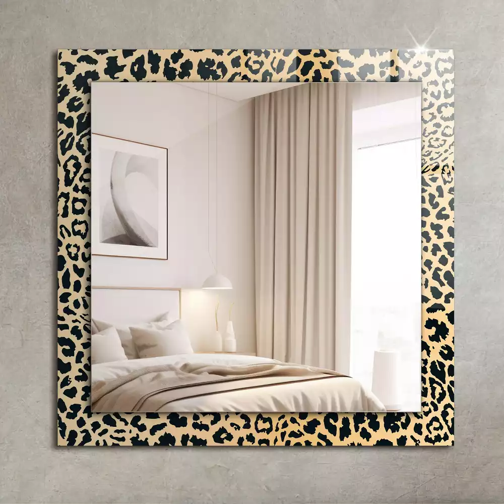 Miroir avec imprimé décoratif rectangulaire Motif léopard