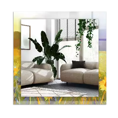 Miroir décoratif rectangulaire Champ de tournesols